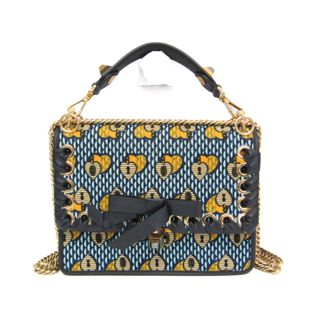 FENDI Blue Leather Shoulder Bag